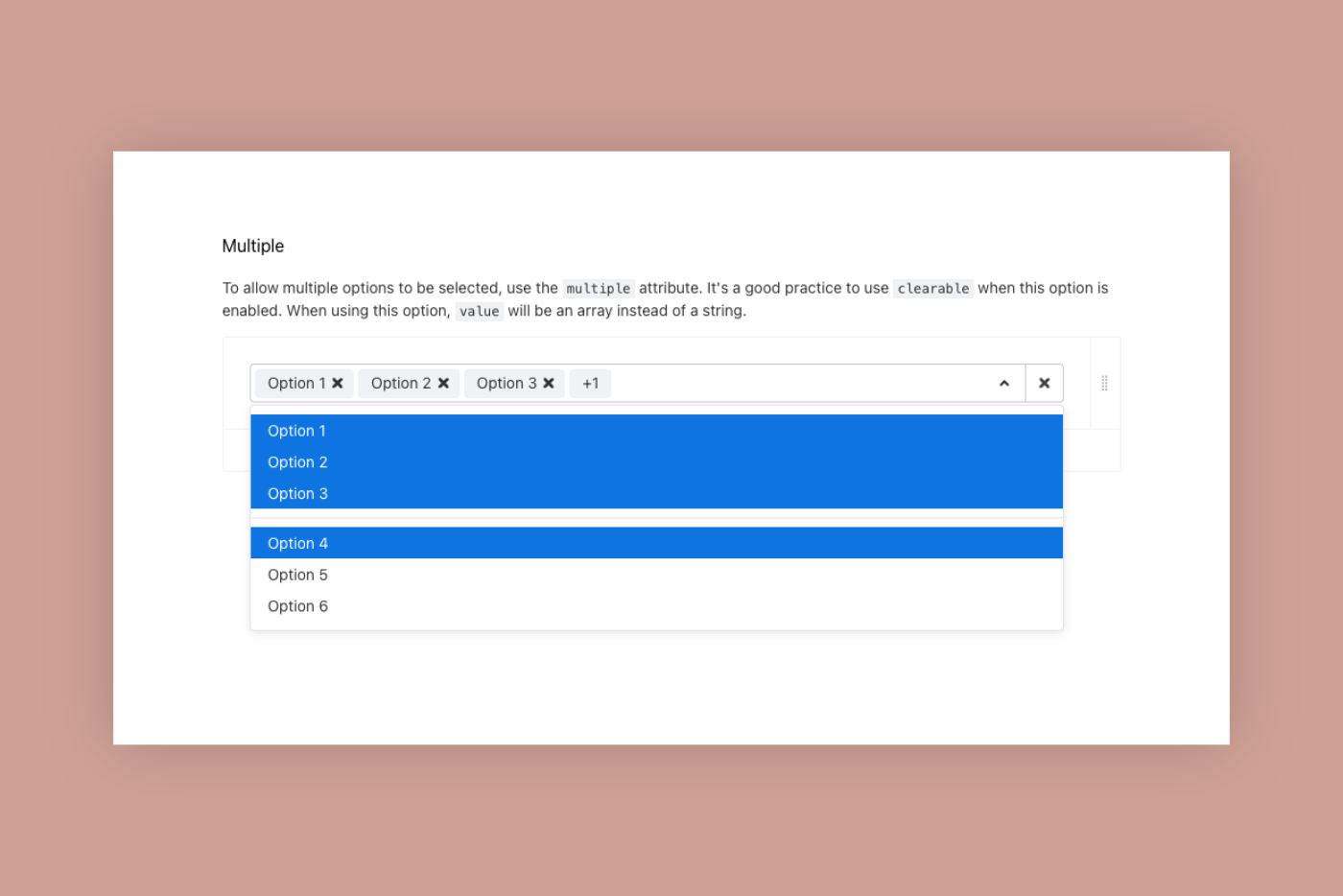 Select multiple options